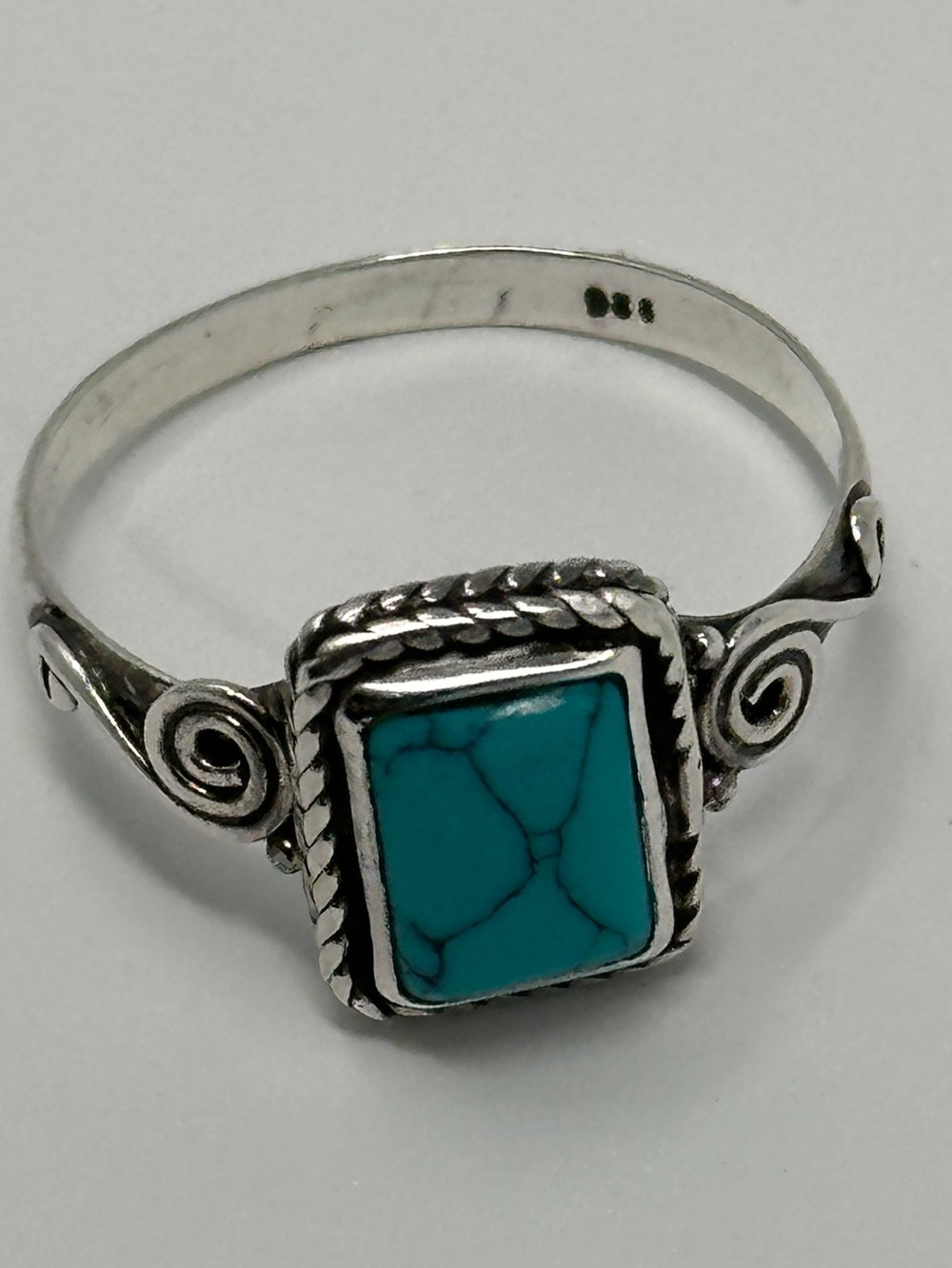 Women’s Turquoise Stone 925 sterling Silver Ring - size 7